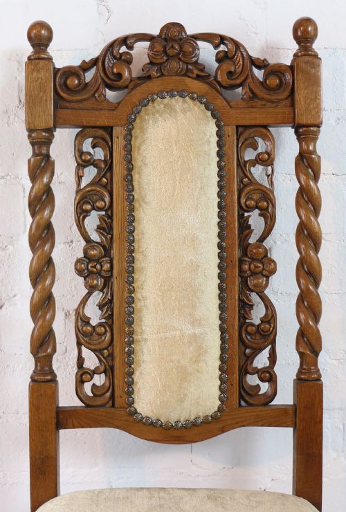 SET OF 12 JACOBEAN REVIVAL CARVED OAK DINING CHAIRS - ADDITIONAL PHOTO 24