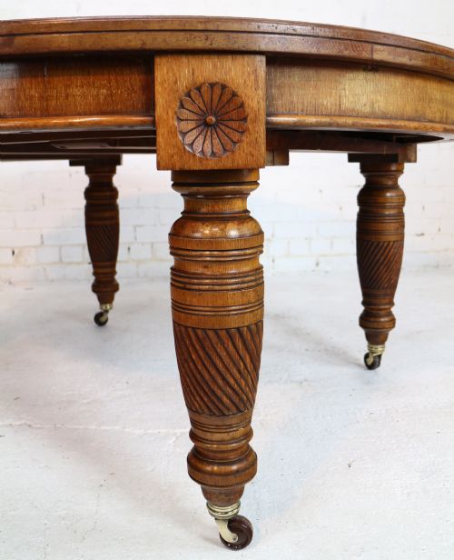 VICTORIAN OAK CAMPAIGN EXTENDING 3 LEAF DINING TABLE LEAF HOLDER - ADDITIONAL PHOTO 3