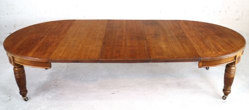 VICTORIAN OAK CAMPAIGN EXTENDING 3 LEAF DINING TABLE LEAF HOLDER - ADDITIONAL PHOTO 8
