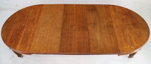 VICTORIAN OAK CAMPAIGN EXTENDING 3 LEAF DINING TABLE LEAF HOLDER - ADDITIONAL PHOTO 16