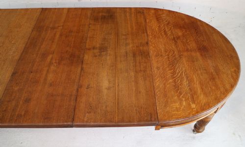 VICTORIAN OAK CAMPAIGN EXTENDING 3 LEAF DINING TABLE LEAF HOLDER - ADDITIONAL PHOTO 17