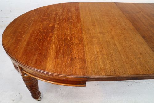 VICTORIAN OAK CAMPAIGN EXTENDING 3 LEAF DINING TABLE LEAF HOLDER - ADDITIONAL PHOTO 18