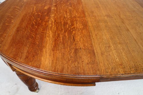 VICTORIAN OAK CAMPAIGN EXTENDING 3 LEAF DINING TABLE LEAF HOLDER - ADDITIONAL PHOTO 22