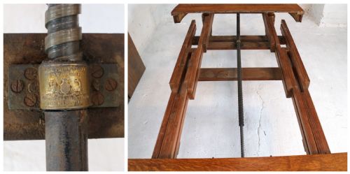 VICTORIAN OAK CAMPAIGN EXTENDING 3 LEAF DINING TABLE LEAF HOLDER - ADDITIONAL PHOTO 28