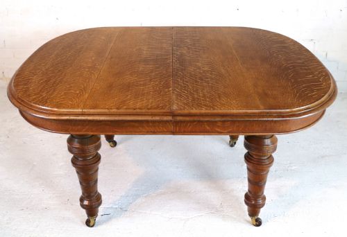 VICTORIAN OAK EXTENDING DINING TABLE 2 LEAVES BY JAMES MORRISON 8FT SEATS 10 - ADDITIONAL PHOTO 14