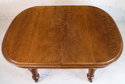 VICTORIAN OAK EXTENDING DINING TABLE 2 LEAVES BY JAMES MORRISON 8FT SEATS 10 - ADDITIONAL PHOTO 17