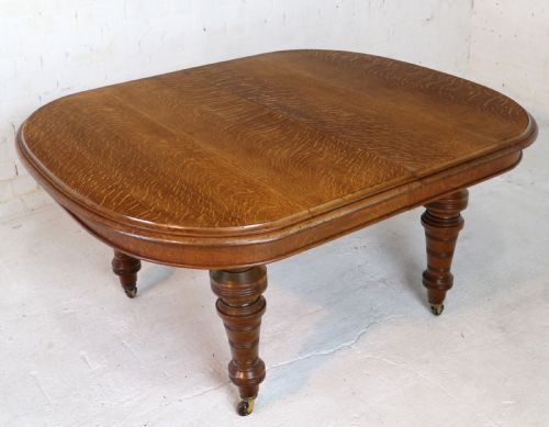 VICTORIAN OAK EXTENDING DINING TABLE 2 LEAVES BY JAMES MORRISON 8FT SEATS 10 - ADDITIONAL PHOTO 22