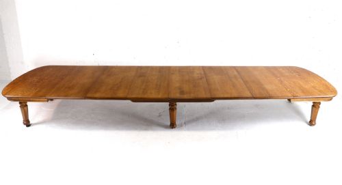 EARLY VICTORIAN EXTRA WIDE 20FT OAK EXTENDING DINING TABLE 7 LEAVES - ADDITIONAL PHOTO 3