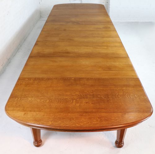 EARLY VICTORIAN EXTRA WIDE 20FT OAK EXTENDING DINING TABLE 7 LEAVES - ADDITIONAL PHOTO 4