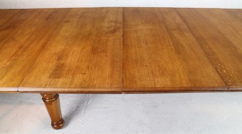 EARLY VICTORIAN EXTRA WIDE 20FT OAK EXTENDING DINING TABLE 7 LEAVES - ADDITIONAL PHOTO 21