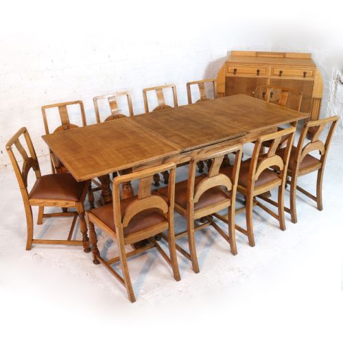 art deco oak dining suite c1930 - CATEGORY: ANTIQUE FURNITURE - DATED 1930