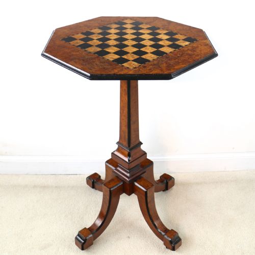 antique irish killarney yew inlaid chess top games occasional table - CATEGORY: ANTIQUE TABLES - DATED 19TH CENTURY