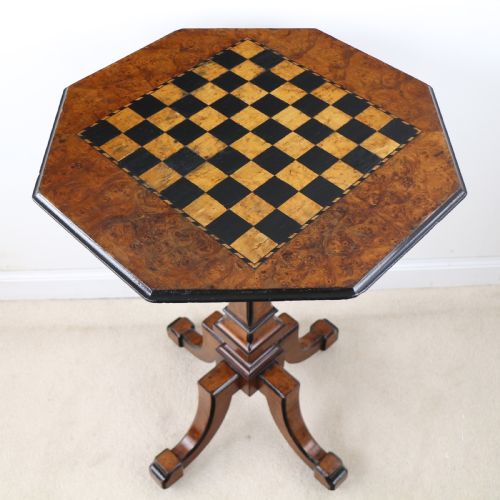 ANTIQUE IRISH KILLARNEY YEW INLAID CHESS TOP GAMES OCCASIONAL TABLE - ADDITIONAL PHOTO 4