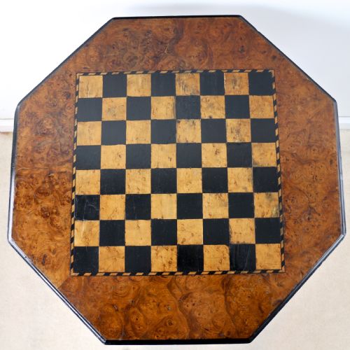 ANTIQUE IRISH KILLARNEY YEW INLAID CHESS TOP GAMES OCCASIONAL TABLE - ADDITIONAL PHOTO 6