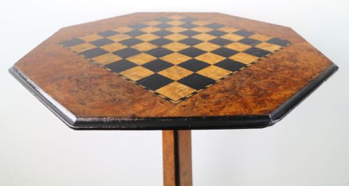 ANTIQUE IRISH KILLARNEY YEW INLAID CHESS TOP GAMES OCCASIONAL TABLE - ADDITIONAL PHOTO 16