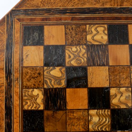 ANTIQUE POLLARD OAK INLAID SPECIMEN CHESS TOP OCCASIONAL GAMES TABLE - ADDITIONAL PHOTO 11