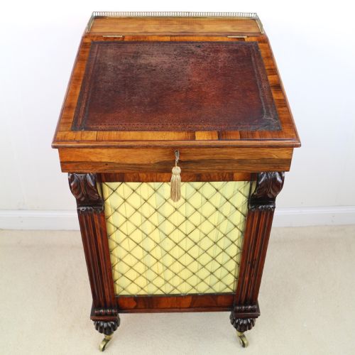REGENCY ROSEWOOD SLIDE TOP DAVENPORT DESK - ADDITIONAL PHOTO 1