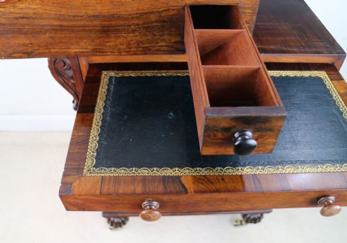 REGENCY ROSEWOOD SLIDE TOP DAVENPORT DESK - ADDITIONAL PHOTO 20