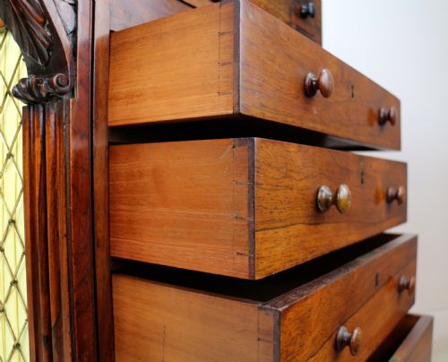 REGENCY ROSEWOOD SLIDE TOP DAVENPORT DESK - ADDITIONAL PHOTO 25