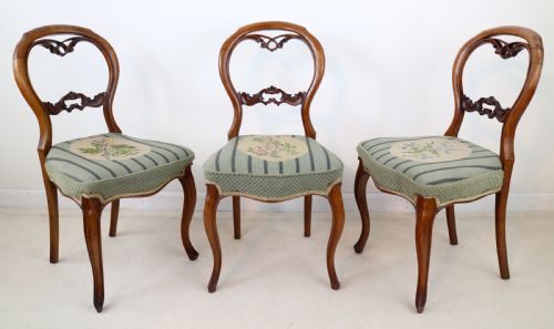 SET OF SIX ANTIQUE VICTORIAN BALLOON BACK DINING CHAIRS 6 - ADDITIONAL PHOTO 2