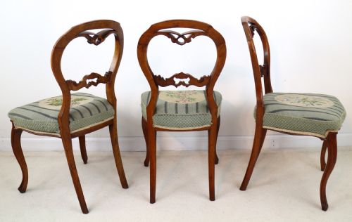 SET OF SIX ANTIQUE VICTORIAN BALLOON BACK DINING CHAIRS 6 - ADDITIONAL PHOTO 4