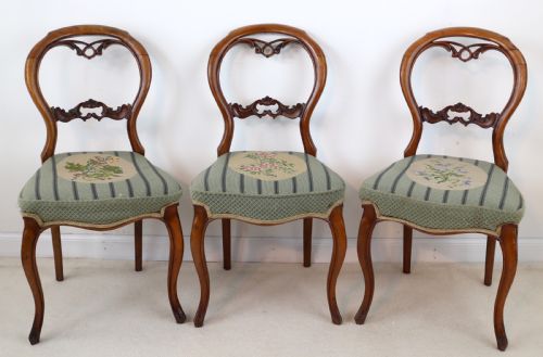SET OF SIX ANTIQUE VICTORIAN BALLOON BACK DINING CHAIRS 6 - ADDITIONAL PHOTO 5