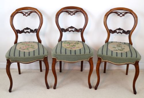 SET OF SIX ANTIQUE VICTORIAN BALLOON BACK DINING CHAIRS 6 - ADDITIONAL PHOTO 6