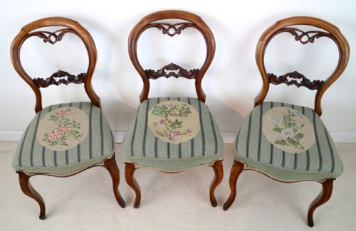 SET OF SIX ANTIQUE VICTORIAN BALLOON BACK DINING CHAIRS 6 - ADDITIONAL PHOTO 7