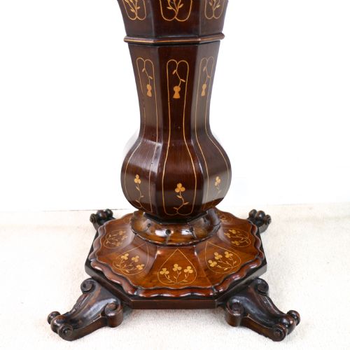 ANTIQUE VICTORIAN IRISH KILLARNEY WARE ARBUTUS WORK TABLE - ADDITIONAL PHOTO 11