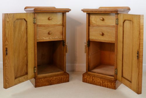 PAIR OF SCOTTISH WILLIAM IV FIGURED ELM BEDSIDE CABINETS C1830 - ADDITIONAL PHOTO 8