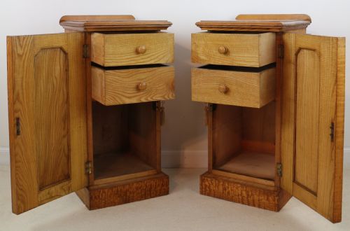 PAIR OF SCOTTISH WILLIAM IV FIGURED ELM BEDSIDE CABINETS C1830 - ADDITIONAL PHOTO 9