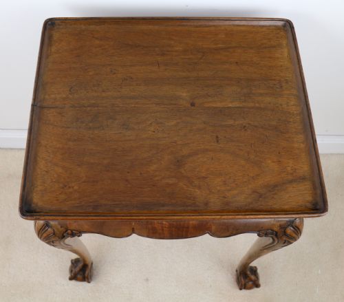 RARE IRISH GEORGIAN SMALL WALNUT SILVER TABLE OR KETTLE STAND - ADDITIONAL PHOTO 2