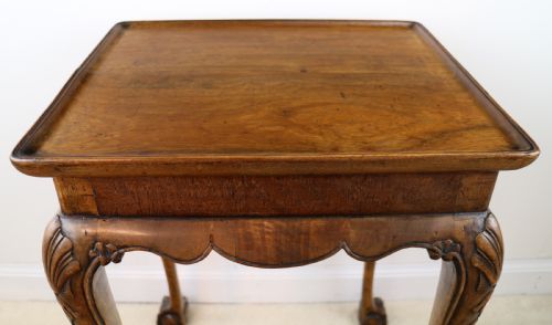 RARE IRISH GEORGIAN SMALL WALNUT SILVER TABLE OR KETTLE STAND - ADDITIONAL PHOTO 3