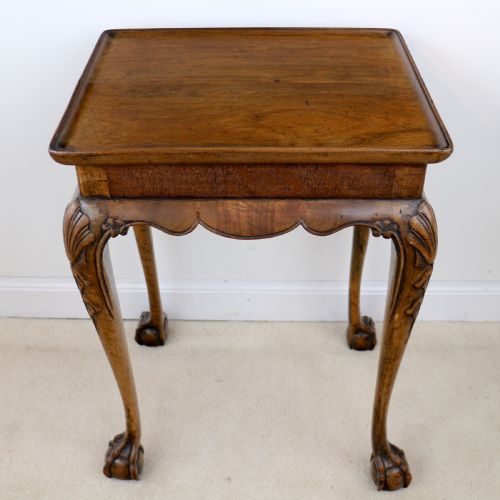 RARE IRISH GEORGIAN SMALL WALNUT SILVER TABLE OR KETTLE STAND - ADDITIONAL PHOTO 4