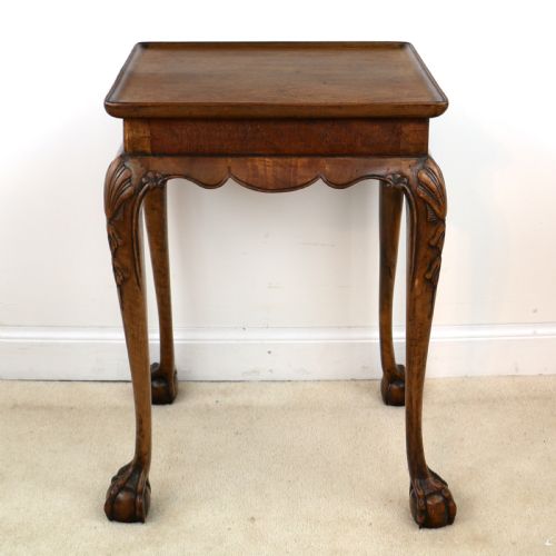 RARE IRISH GEORGIAN SMALL WALNUT SILVER TABLE OR KETTLE STAND - ADDITIONAL PHOTO 5