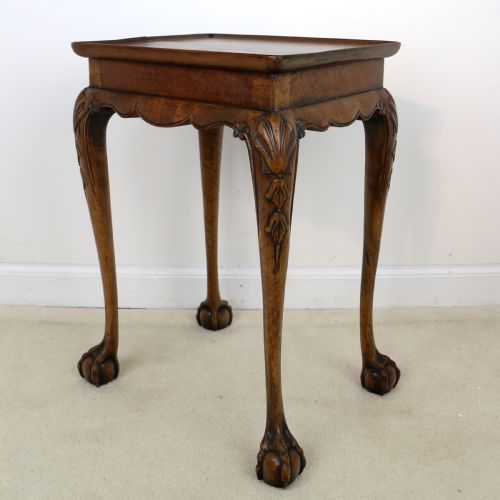 RARE IRISH GEORGIAN SMALL WALNUT SILVER TABLE OR KETTLE STAND - ADDITIONAL PHOTO 7