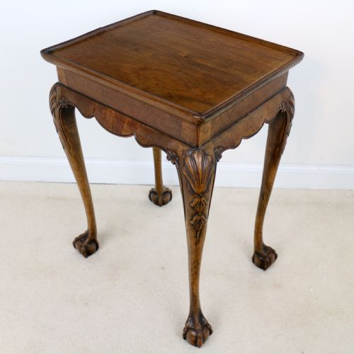 RARE IRISH GEORGIAN SMALL WALNUT SILVER TABLE OR KETTLE STAND - ADDITIONAL PHOTO 8