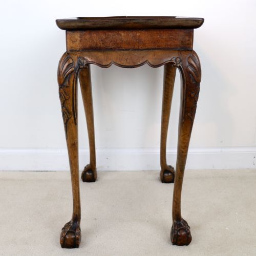 RARE IRISH GEORGIAN SMALL WALNUT SILVER TABLE OR KETTLE STAND - ADDITIONAL PHOTO 16