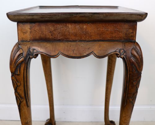 RARE IRISH GEORGIAN SMALL WALNUT SILVER TABLE OR KETTLE STAND - ADDITIONAL PHOTO 17