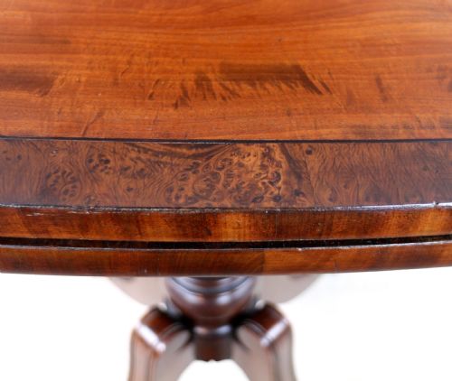 IRISH REGENCY MAHOGANY BURR YEW CROSSBANDED TEA TABLE - ADDITIONAL PHOTO 8