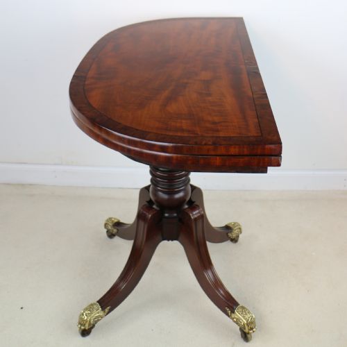 IRISH REGENCY MAHOGANY BURR YEW CROSSBANDED TEA TABLE - ADDITIONAL PHOTO 12