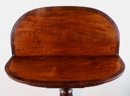 IRISH REGENCY MAHOGANY BURR YEW CROSSBANDED TEA TABLE - ADDITIONAL PHOTO 17