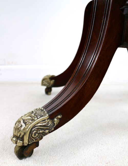 IRISH REGENCY MAHOGANY BURR YEW CROSSBANDED TEA TABLE - ADDITIONAL PHOTO 22
