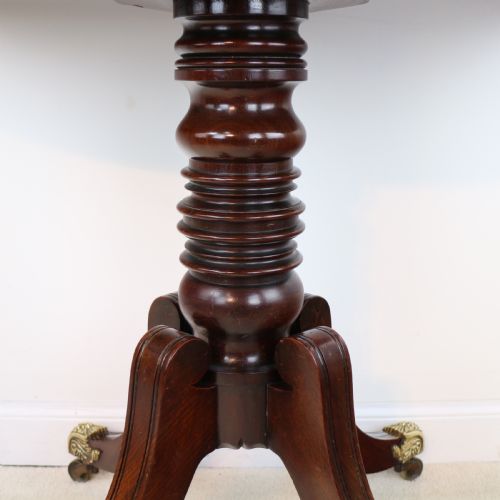 IRISH REGENCY MAHOGANY BURR YEW CROSSBANDED TEA TABLE - ADDITIONAL PHOTO 26