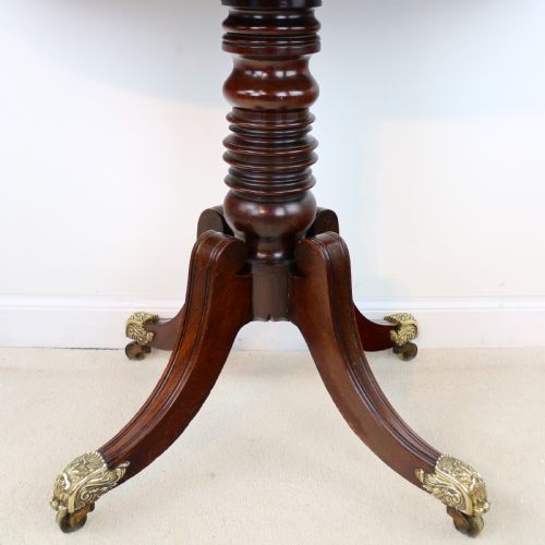 IRISH REGENCY MAHOGANY BURR YEW CROSSBANDED TEA TABLE - ADDITIONAL PHOTO 27