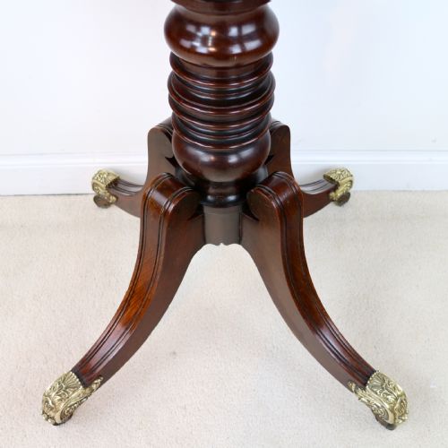 IRISH REGENCY MAHOGANY BURR YEW CROSSBANDED TEA TABLE - ADDITIONAL PHOTO 28