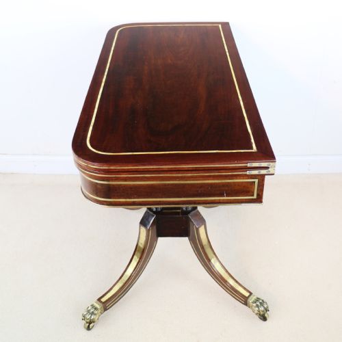 REGENCY BRASS INLAID ROSEWOOD CARD TABLE C1820 - ADDITIONAL PHOTO 10