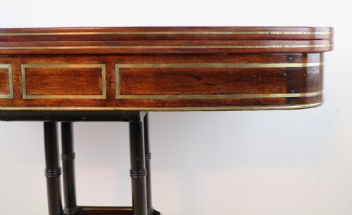 REGENCY BRASS INLAID ROSEWOOD CARD TABLE C1820 - ADDITIONAL PHOTO 16
