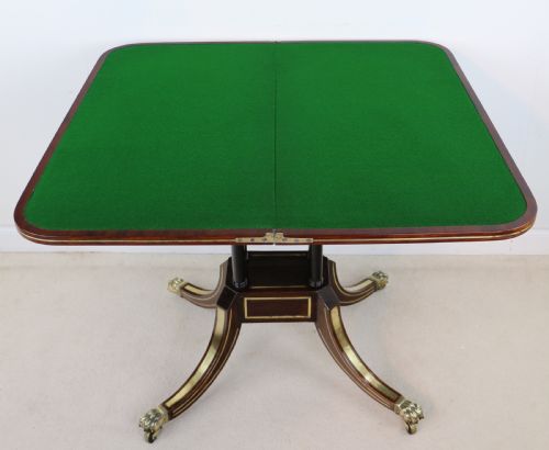 REGENCY BRASS INLAID ROSEWOOD CARD TABLE C1820 - ADDITIONAL PHOTO 22