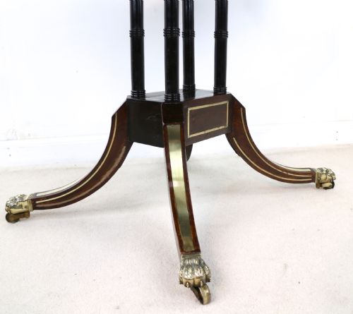 REGENCY BRASS INLAID ROSEWOOD CARD TABLE C1820 - ADDITIONAL PHOTO 24